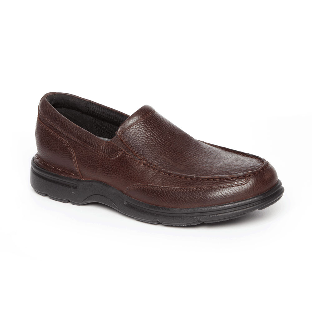 Rockport Singapore Mens Slip-On - ProWalker Eureka Plus Dark Brown - XR6071352